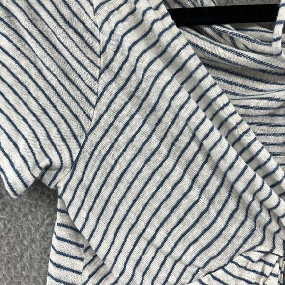 Anthropologie Maeve Horizon Linen Tee Extra Small Striped Short Sleeve Top - Picture 7 of 15